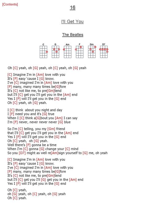 16. I'll Get You - The Beatles | Lyrics and chords, Ukulele songs ...