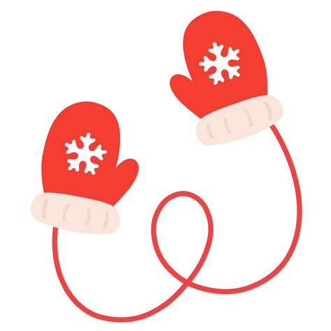 Christmas winter mittens. Red mittens. Snowflakes on mittens. Flat design for business financial ...