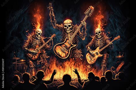 Band Of Skeletons Plays Rock Guitar Heavy Metal Power Rock