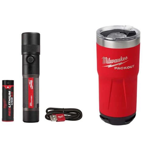 Milwaukee 1100 Lumens LED USB Rechargeable Twist Focus Flashlight With