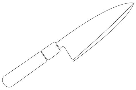 Continuous one line art drawing of knife outline illustration 44751345 ...