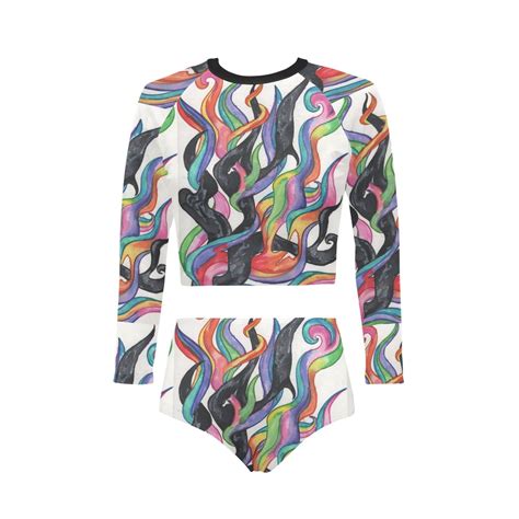 Light Prevails Women Long Sleeve Bikini Set ModelS27 Imaginables Art