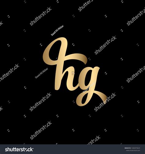 Minimal Luxury Cursive Letter Hg Initial Stock Vector Royalty Free