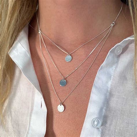 Collier multi rangs Argent Rounds of love Trio de médailles