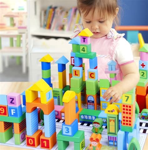 Развивающая Деревянная Игрушка Конструктор. Детские Строительные Блоки ...