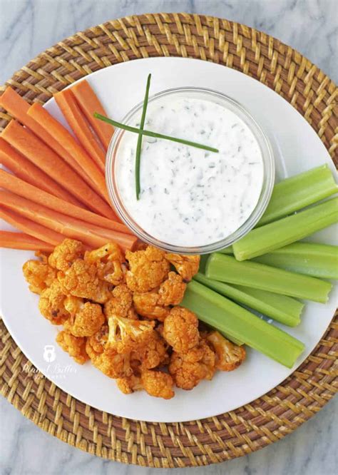 Paleo Buffalo Cauliflower Bites With Ranch Dip Peanut Butter And Fitness