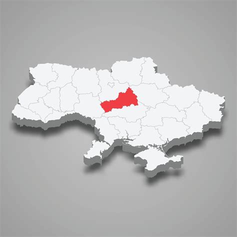 Cherkasy Oblast Region Location Within Ukraine D Map Vector