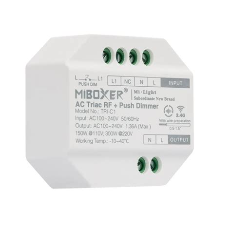 Regulador LED TRIAC RF AC 220V Push Dimmer MiBoxer POPP Iluminación