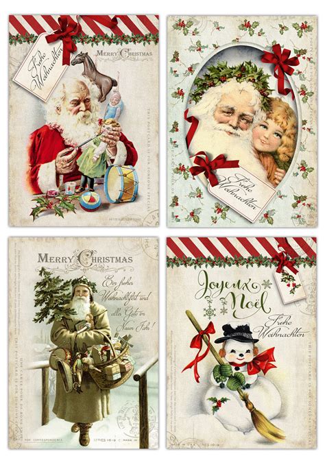 Weihnachtskarten Vintage Christmas Postkarten Er Set X