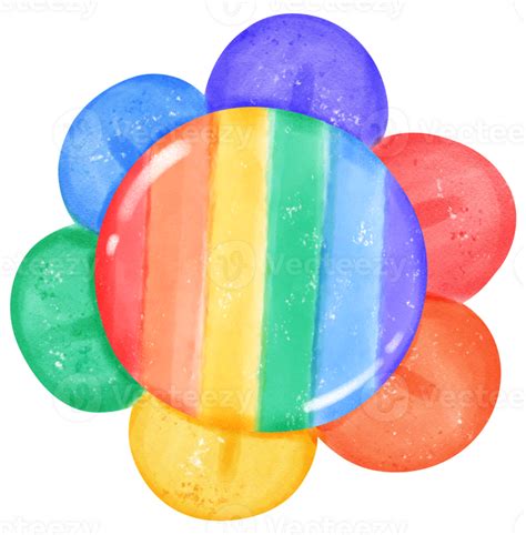 Cute Pride Flower Cartoon Hand Drawn Watercolor 23869952 Png