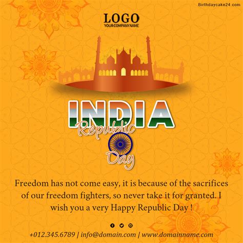 Happy Republic Day Wishes With Logo