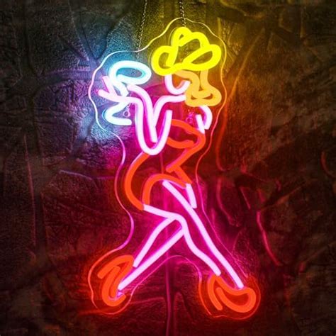 Wlhope Cowgirl Neon Sign Drink Lady Neon Signs Bar Neon Signs Colorful Led Signs