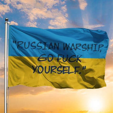 Russian Warship Go Fuck Yourself Ukranian Flag Stand With Ukraine Ukra Prideearth
