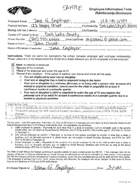 Fillable Online Sample Forms For Employees UT DSPD Fax Email Print