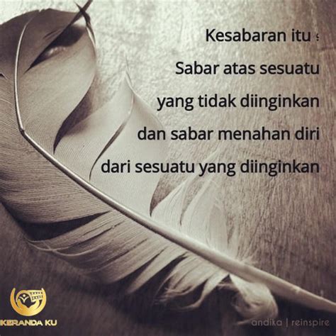 hikmah sabar  islam kunci hidup damai  kuat kerandaku