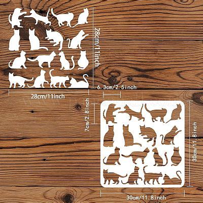 Wholesale FINGERINSPIRE Cat Drawing Stencil 30x30cm Reusable Cat