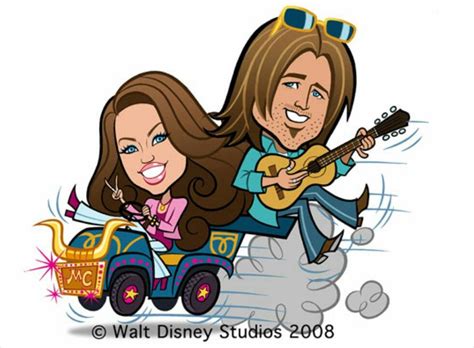 Miley & Billy Ray Cyrus by Glen Hanson | Caricature, Walt disney ...