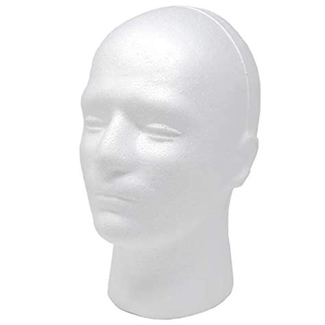 White Foam Head Model Stand Model Styrofoam Male Wig Display Mannequin