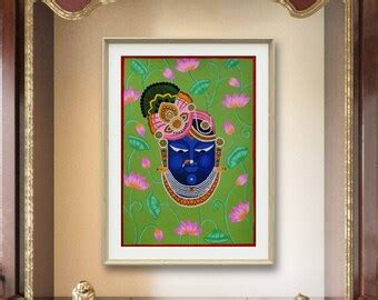 Handmade Shrinathji Pichwai Painting On Cloth Shrinathji Painting