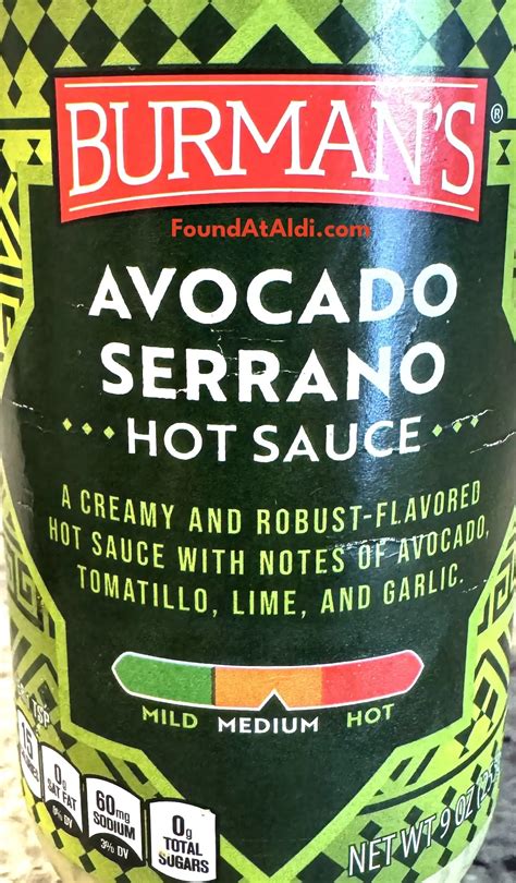 Burman S Avocado Serrano Hot Sauce