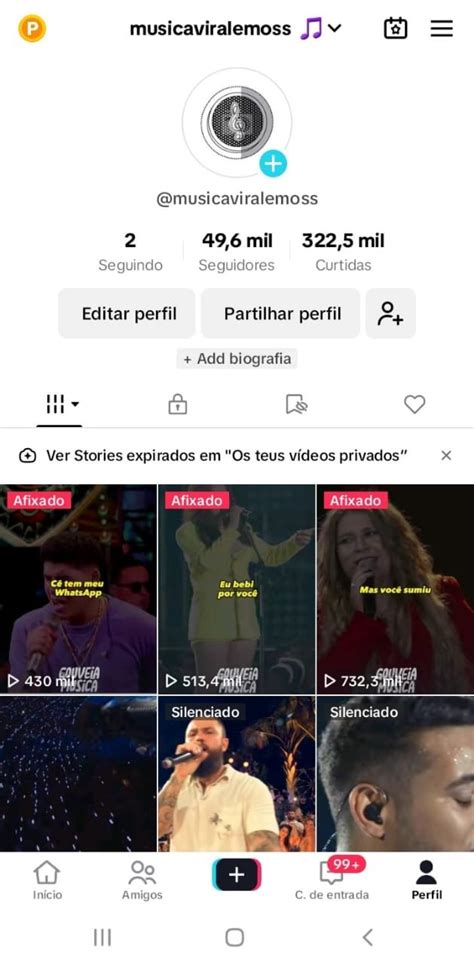 Tiktok Monetizado Nicho de Música 49 6K Seguidores Alpha