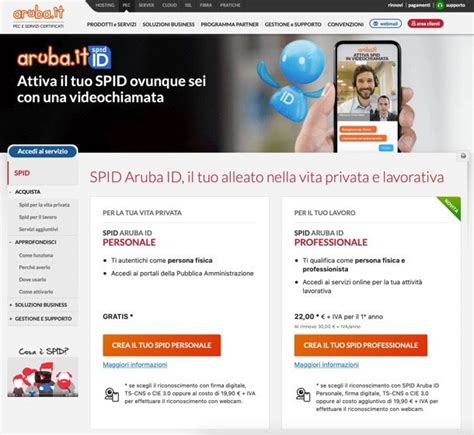 Come Acquistare Lo SPID Aruba ID Personale Con Video Riconoscimento