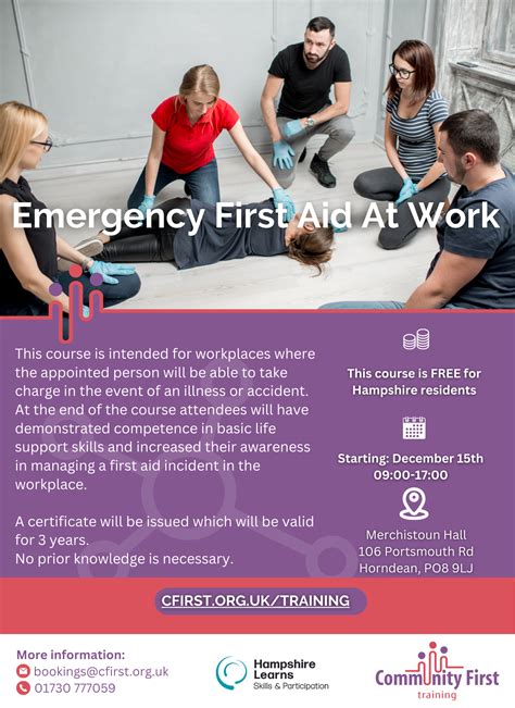 1047 Emergency First Aid At Work Free Funded F2f East Hants