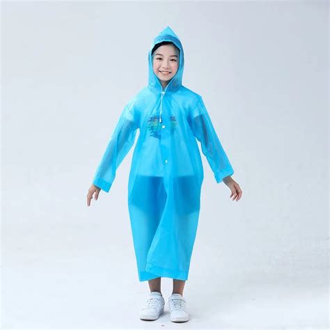 Raincoats For Kids Reusable Rain Ponchos With Hood And Sleeves