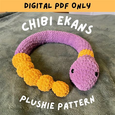 Crochet Pattern Chibi Ekans Pokemon Plushie Amigurumi Etsy