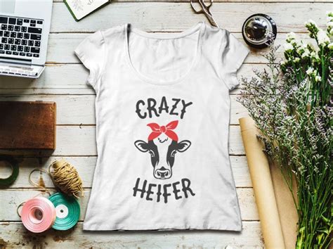 Crazy Heifer SvgCow With Bandana SvgBandana Heifer SvgFarm Etsy