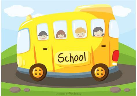 School Bus Vector Background 90685 Vector Art at Vecteezy