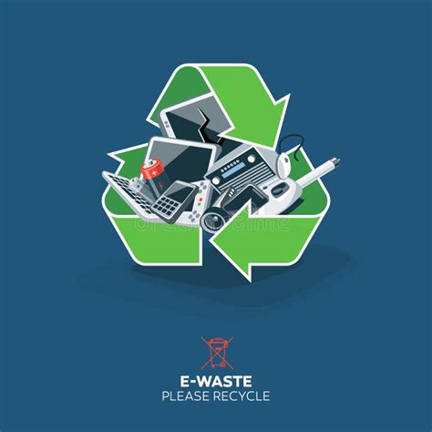 E Waste In Recycling Sign Symbol Stock Vector Illustration Of Light