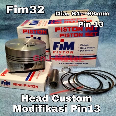 Jual Seher Piston Kit Fim Custom Dome Bahan Mentah Pin Dm