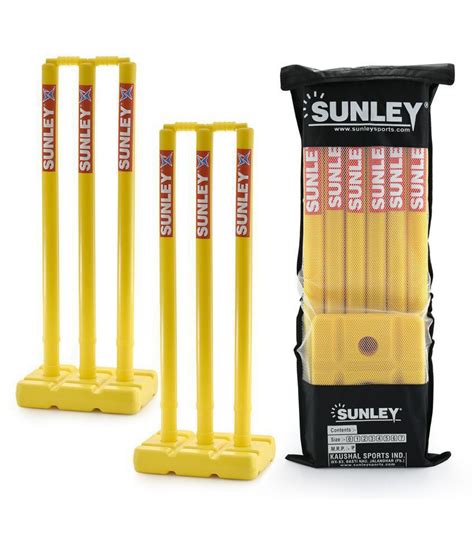 SUNLEY Plastic Wickets set for Both Sides(6 wickets,4 bails, 2 Base, 1 ...