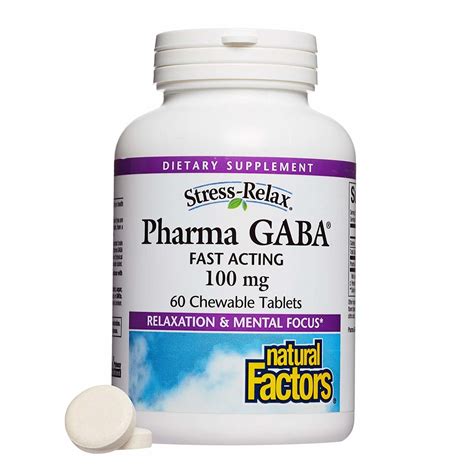 Natural Factors Stress Relax Pharma Gaba Chewable 60 Tabs