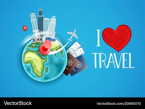 I love travel concept Royalty Free Vector Image