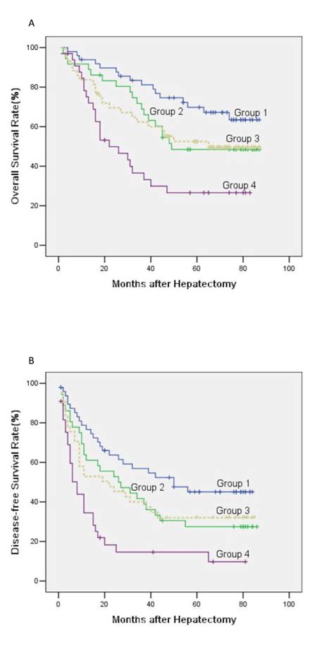 Overall And Disease Free Survival Curves Assessed By Kaplanmeier