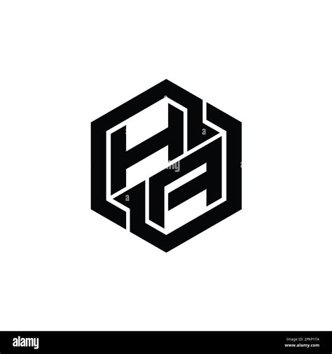 Ha Logo Monogram Gaming With Hexagon Geometric Shape Design Template