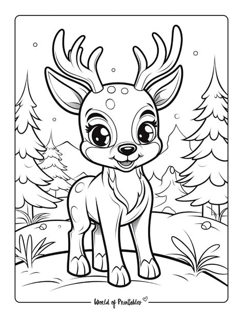 Reindeer Coloring Pages Cute In Halloween Coloring Pages