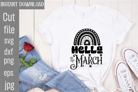 Hello March Svg Cut File Graphic By Simacrafts · Creative Fabrica