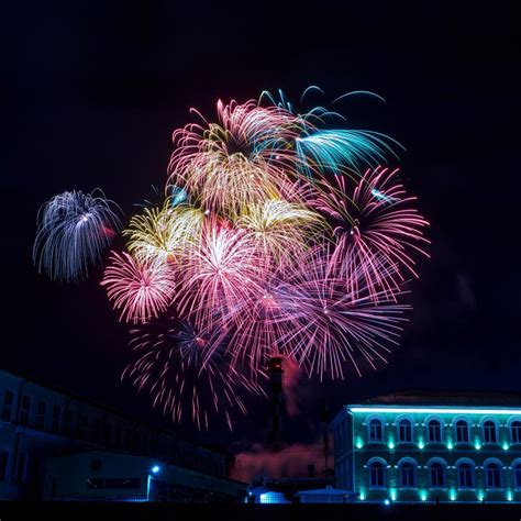 Fireworks in the Night Sky 4th July New Year Stock Photo - Image of bright, festival: 173635406