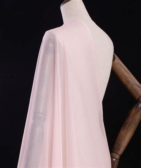 Solid Light Nude Pink Pure Silk Chiffon Fabric Cut To Etsy