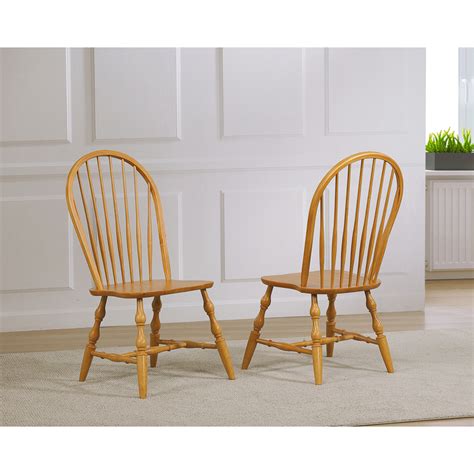 HomeStock Oak Retro Relaxation Spindleback Dining Chair Light Oak