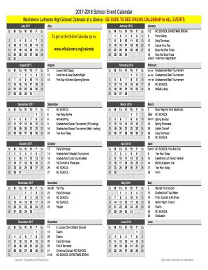 Manitowoc Lutheran High School Calendar - Fill Online, Printable ...