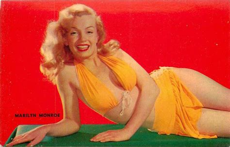 Marilyn Monroe In Bathing Suit Yellow Bikini 1960s Pinup Risque