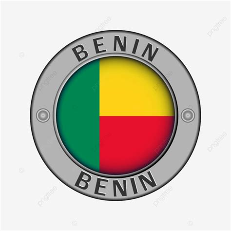 Medalh O De Bandeira Redonda O Nome De Benin Vetor Png Ilustra O