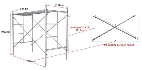 Masonry Material H Frame Scaffolding 1219x1930mm For Construction