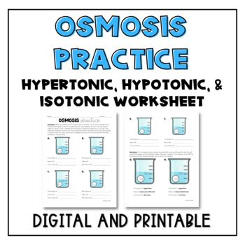 Hypertonic Hypotonic Isotonic Worksheet Osmosis In Cells Notes Sexiz Pix