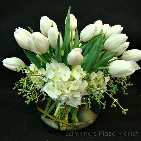 Hydrangea With Tulips And Greenery Photo Bouquet Flower Arrangements