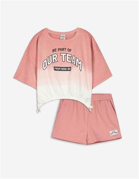 Kinder Set Aus Cropped Shirt Und Shorts Oversized Fit Von Takko